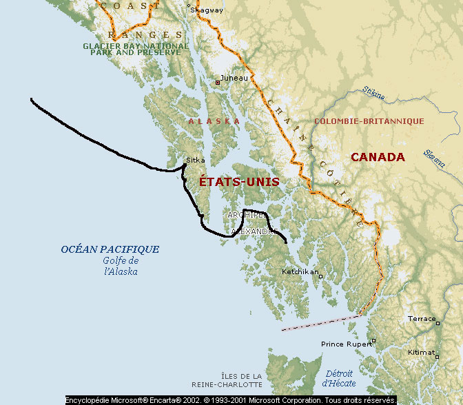 Parcours dans le Sud-Est Alaska